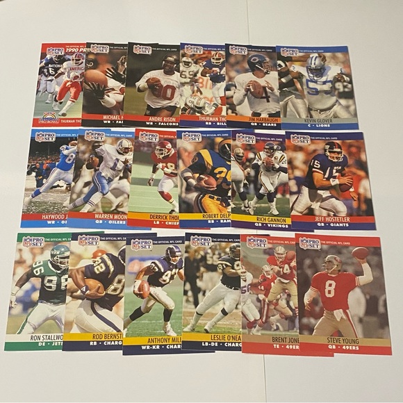 1989 - 1990 Pro Set Football Cards Lot of 87 Cards Vintage - Picture 5 of 8